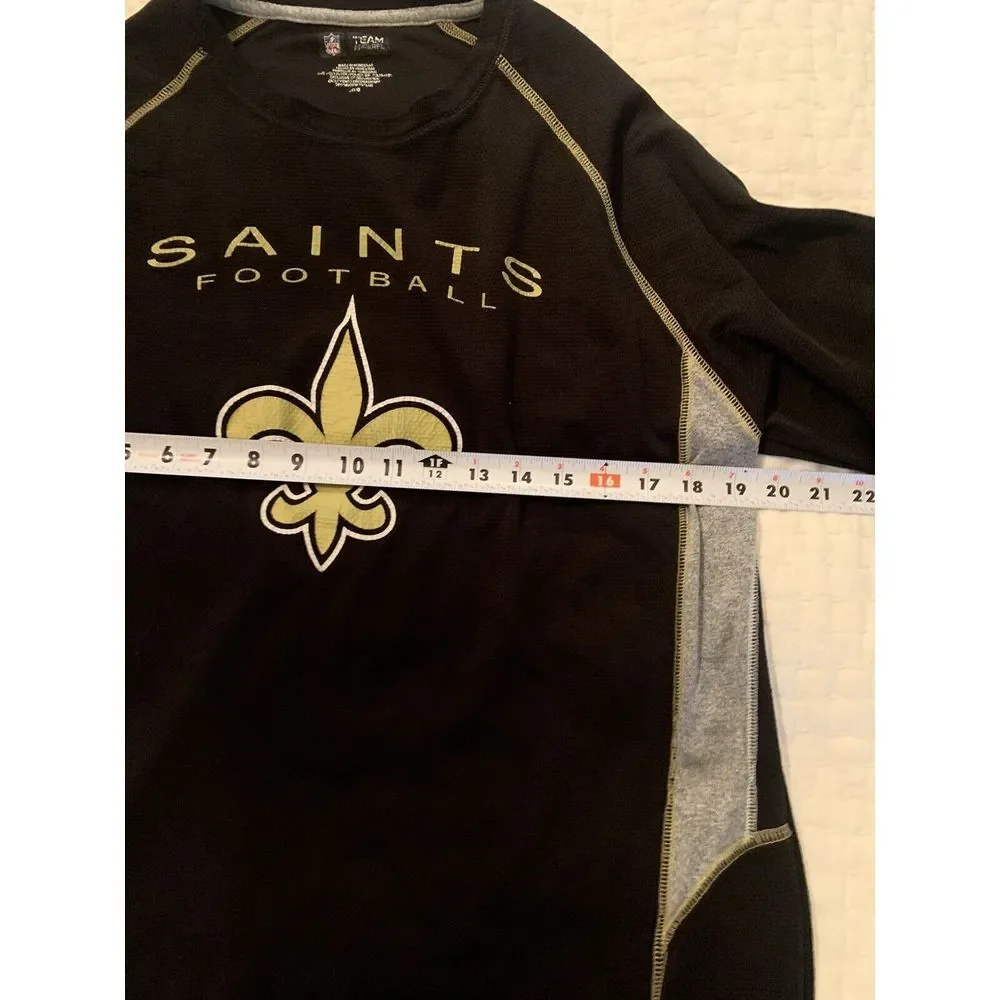 NFL New Orleans Saints Pullover Men's‎ Large Black Crew Neck Cotton Long Slv